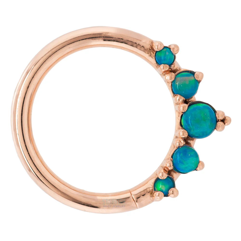 "Throne" Continuous Ring in Gold with Gemstones - Image 3