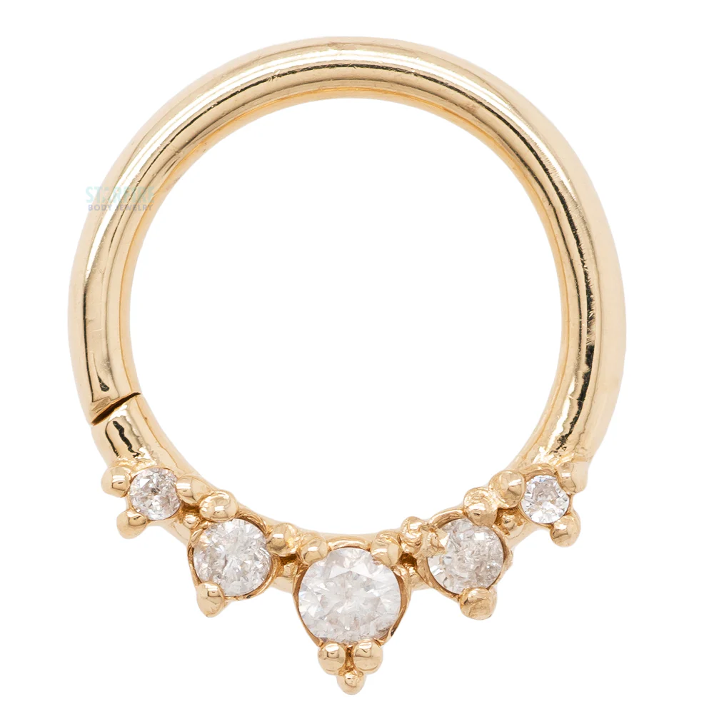 "Throne" Continuous Ring in Gold with Gemstones - Image 4