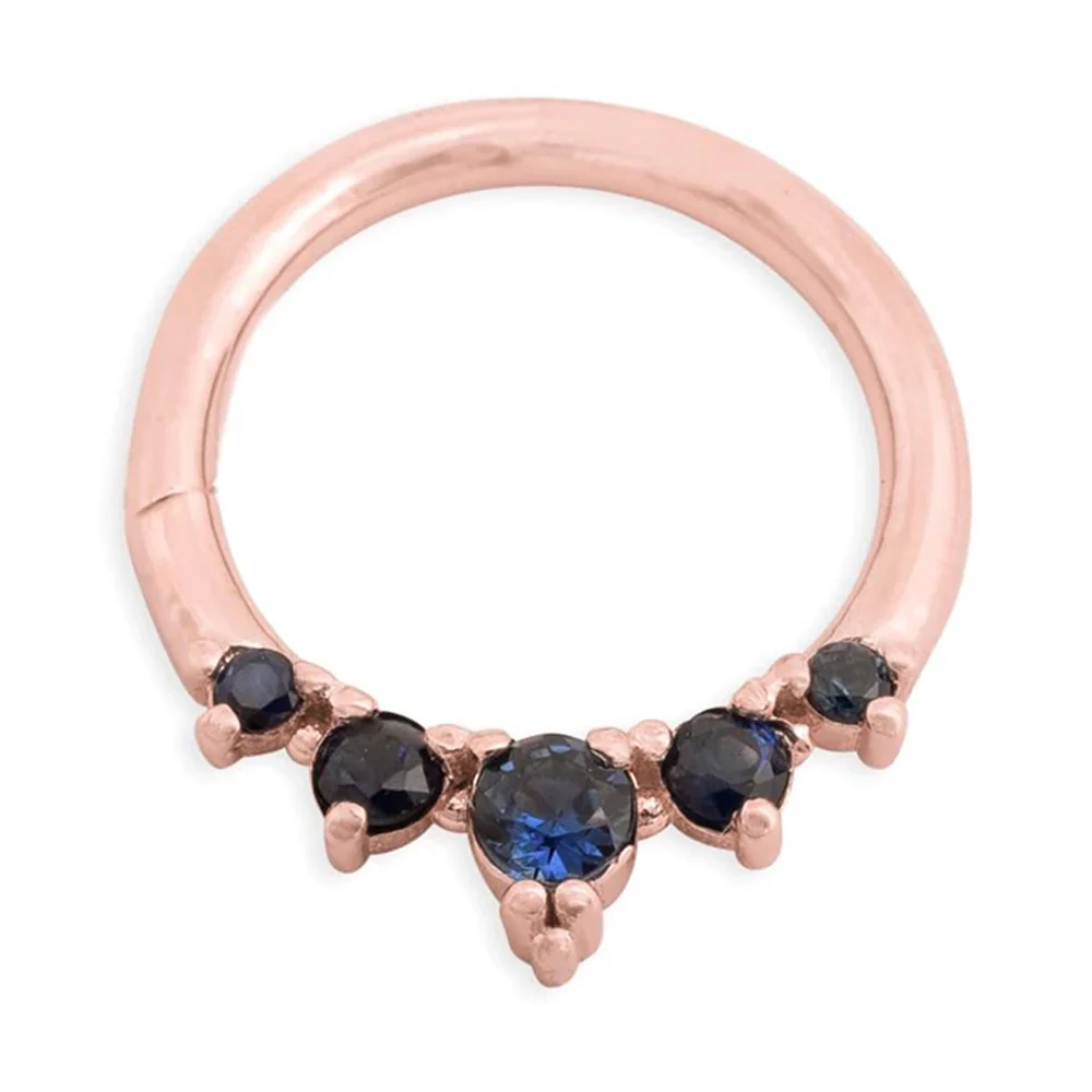 "Throne" Continuous Ring in Gold with Gemstones - Image 8