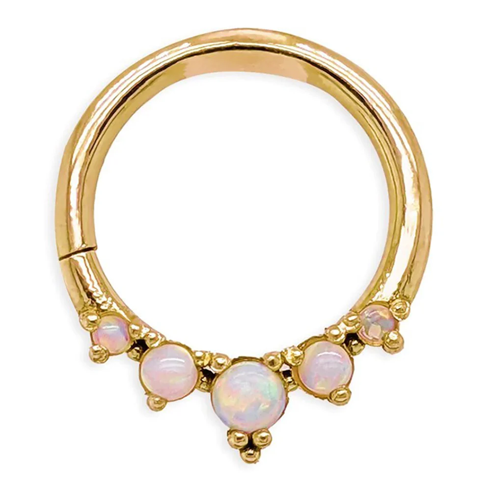 "Throne" Continuous Ring in Gold with Gemstones - Image 9