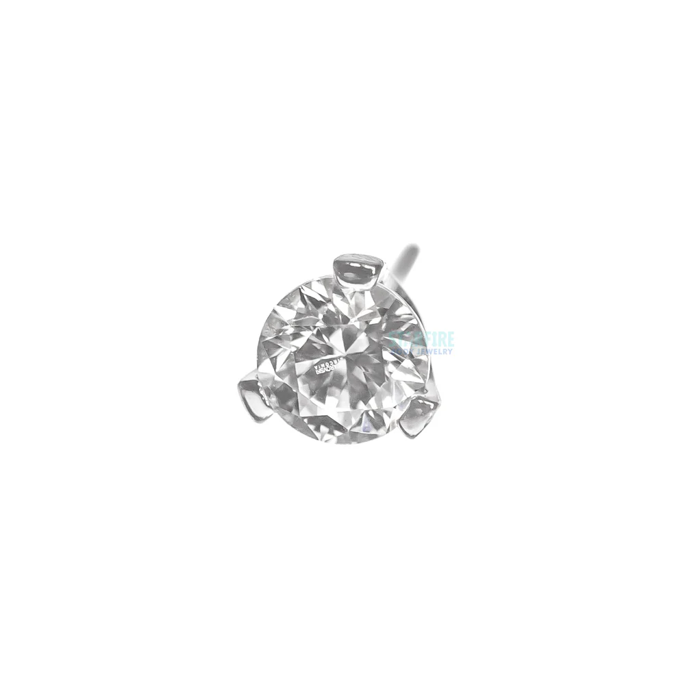 threadless: 2.5mm 3 Prong-Set Faceted Gem End - Image 3