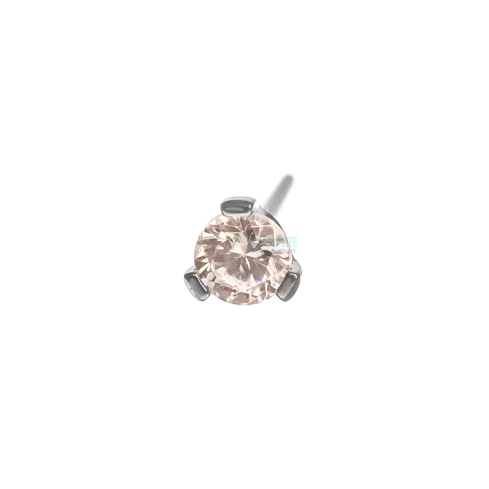 threadless: 2mm 3 Prong-Set Round Faceted Gem End - Image 4