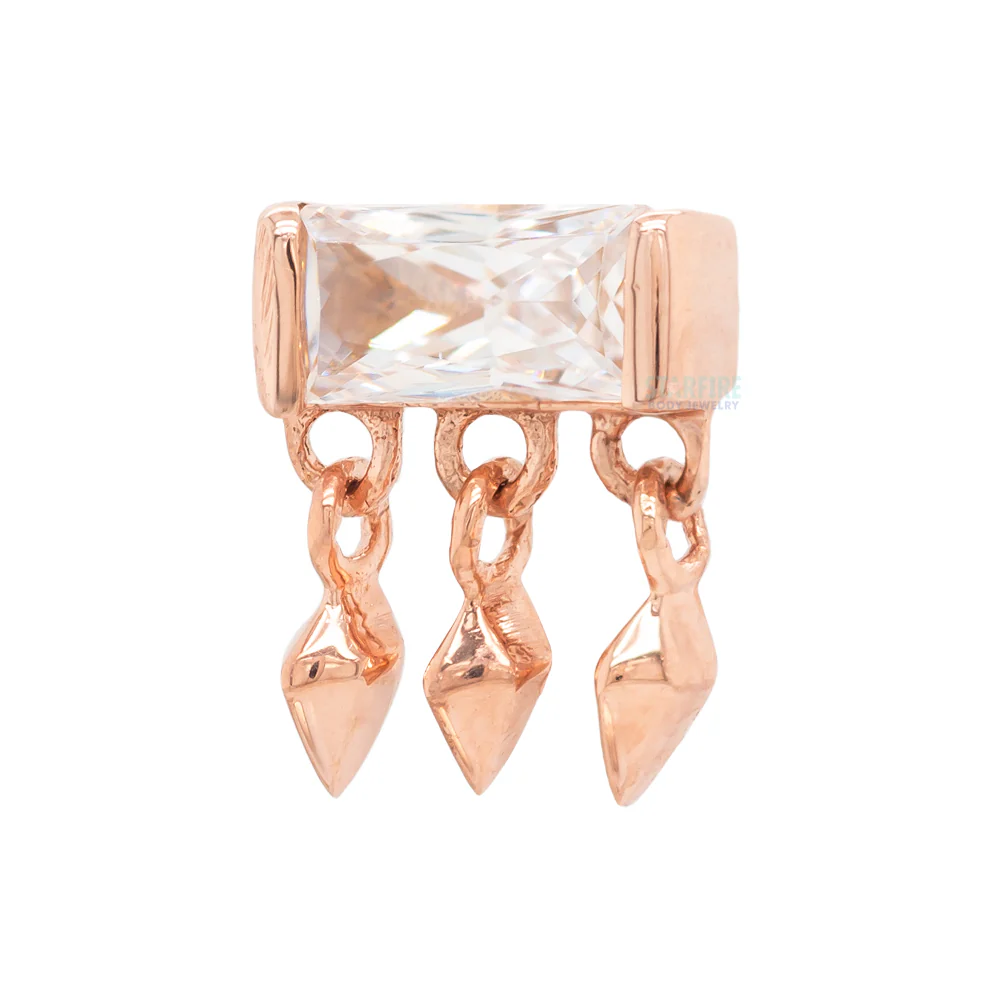 threadless: "Aspen" End with Dangle in Gold with CZ - Image 3