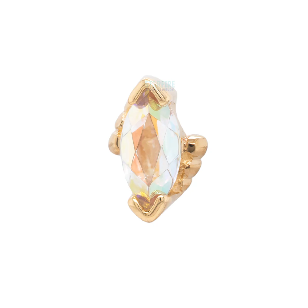 threadless: Beaded Marquise Pin in Gold with Mercury Mist Topaz - Image 3