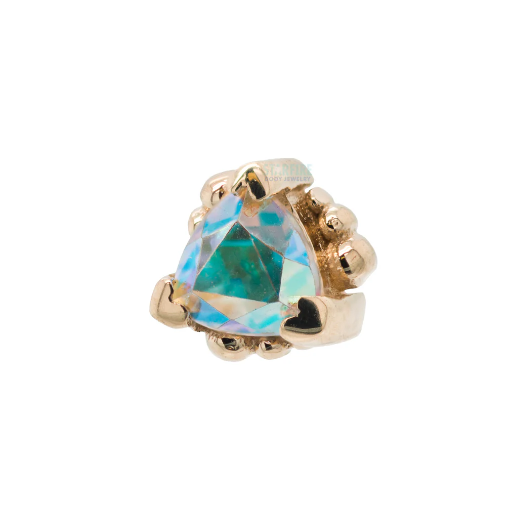 threadless: Beaded Trillion with Mercury Mist Topaz Pin in Gold - Image 4