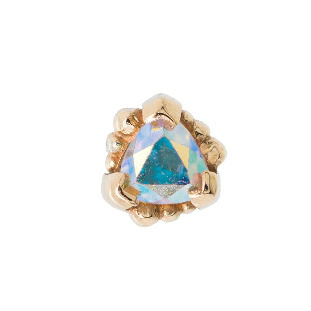 threadless: Beaded Trillion with Mercury Mist Topaz Pin in Gold - Image 5
