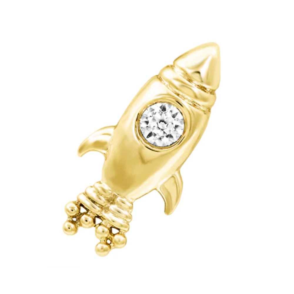 threadless: "Blast Off" End in Gold with CZ - Image 4