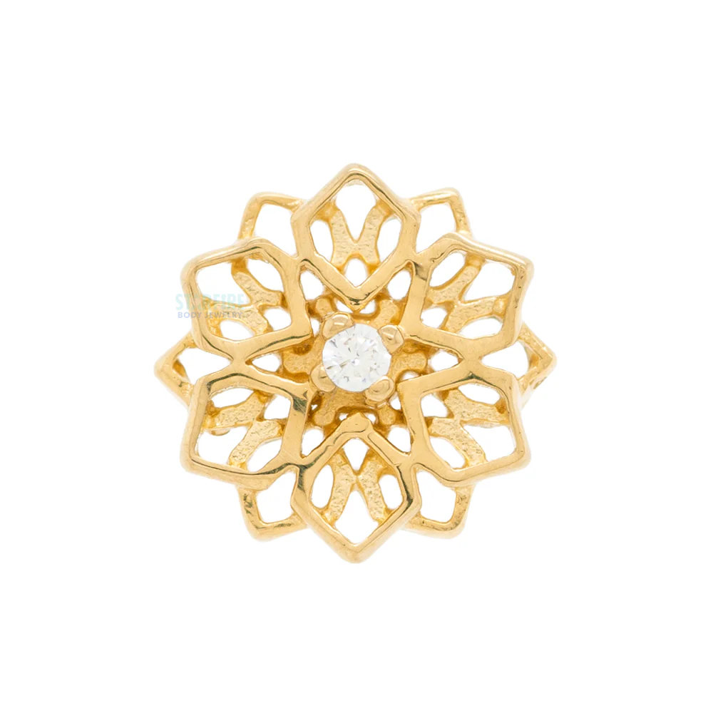 threadless: "Chloe" End in Gold with CZ - Image 4