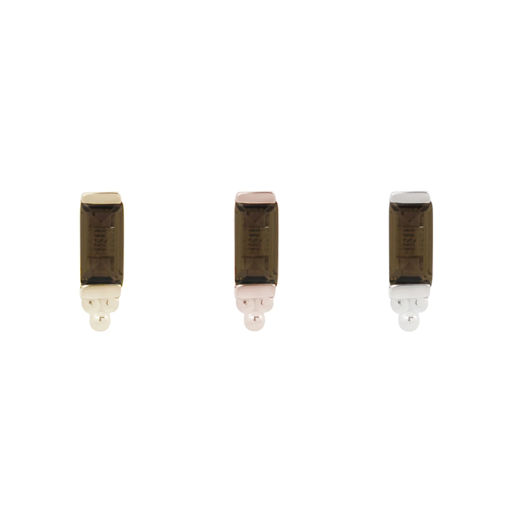 threadless: "Dior" End in Gold with Smokey Quartz - Image 2