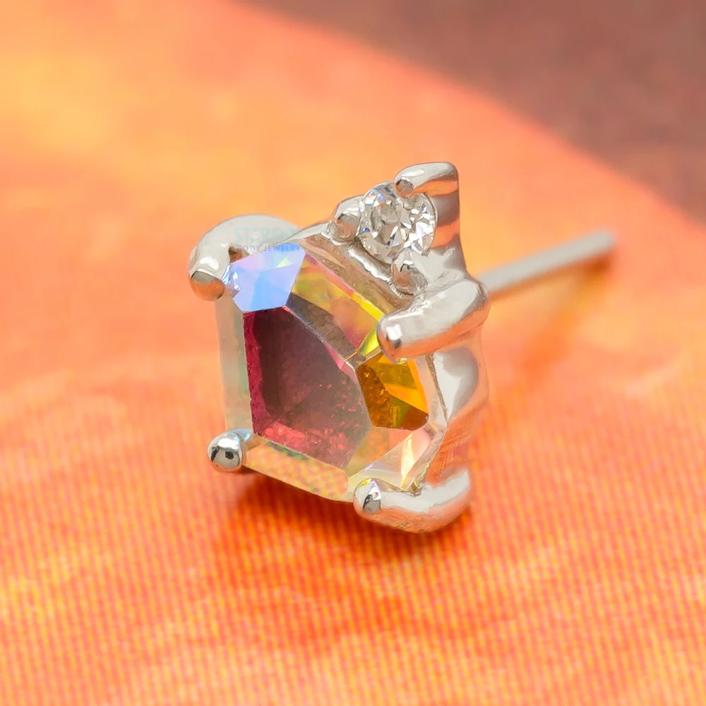 threadless: "Elicit" End in Gold with Mercury Mist Topaz & CZ - Image 2