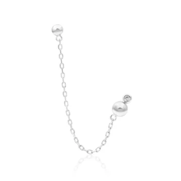 threadless: "Elora" Chain Dual Pin End in Gold with CZ - Image 3