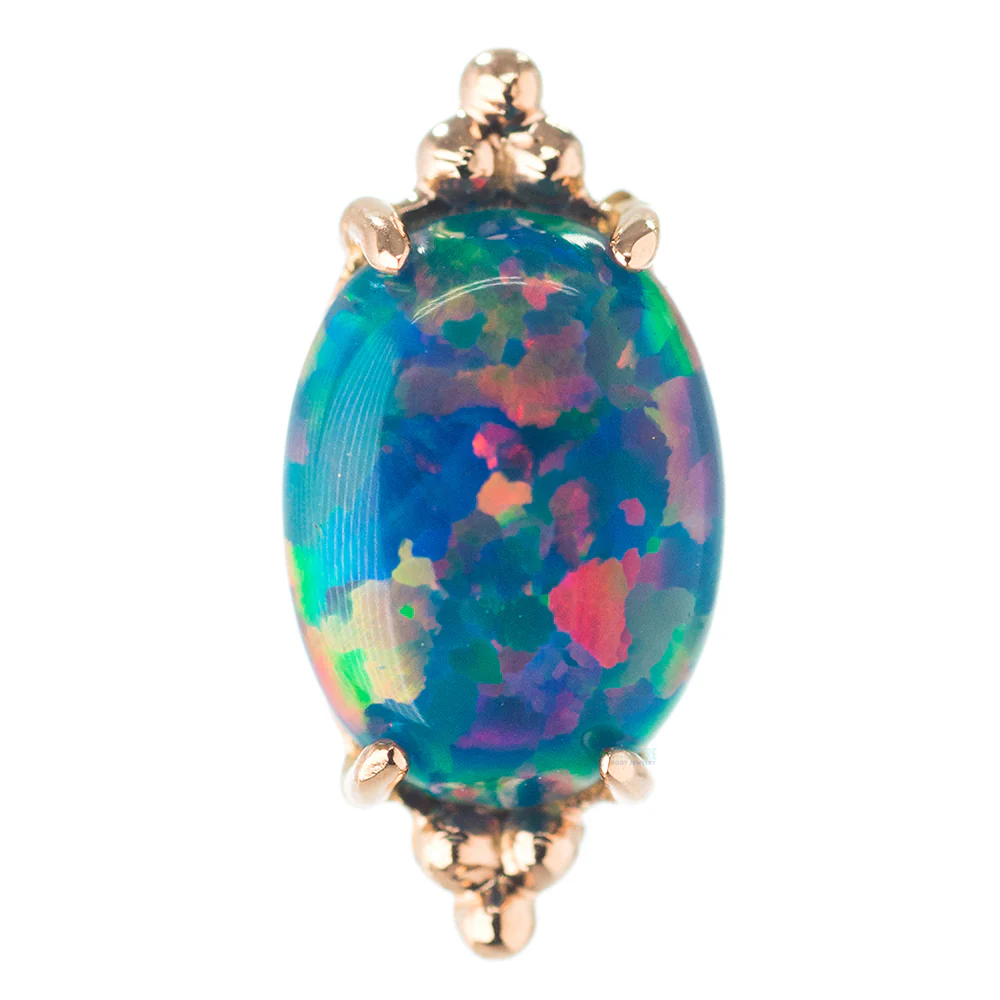 threadless: "FaraTa" End in Gold with Oval Opal Cabochon - Image 10