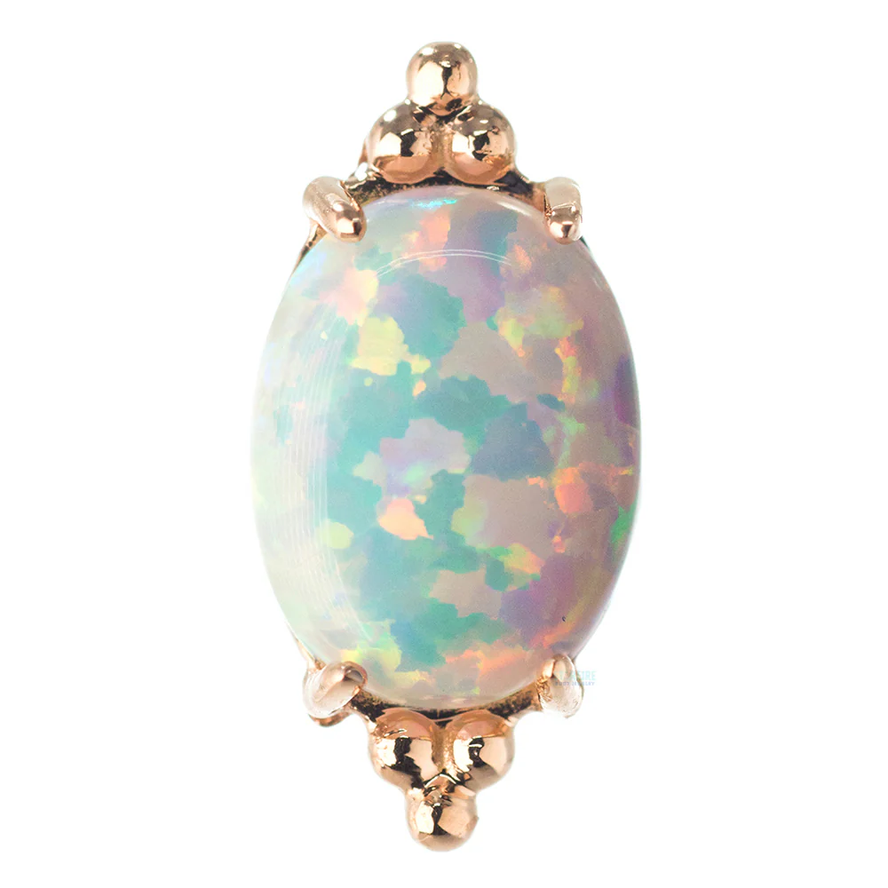 threadless: "FaraTa" End in Gold with Oval Opal Cabochon - Image 4
