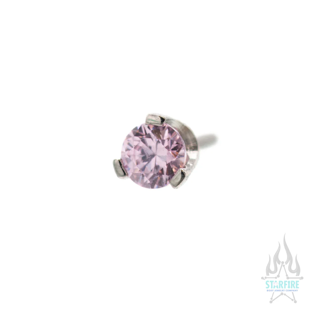 threadless: Flat Bottom 3 Prong-Set Faceted Gem End - Image 4