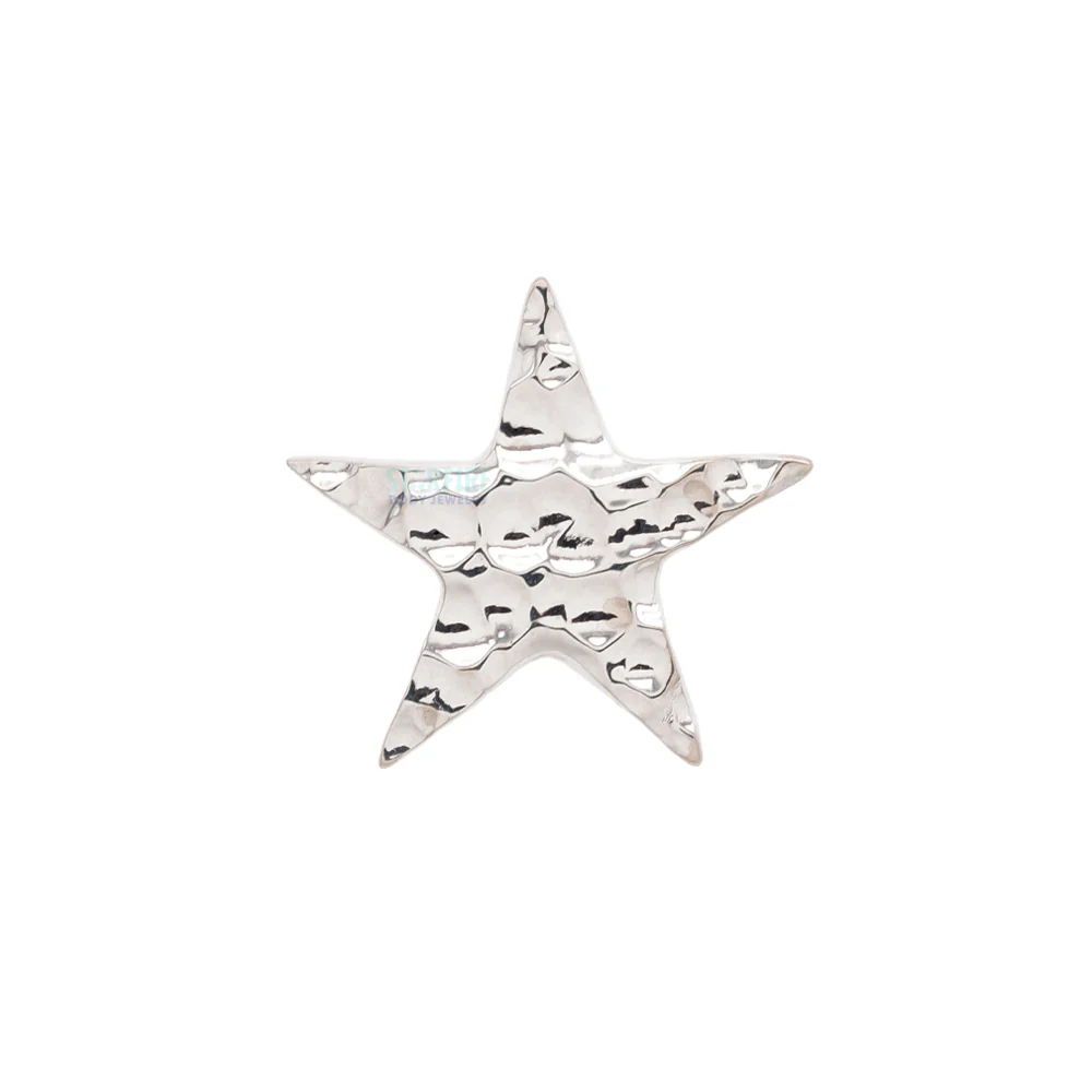 threadless: Flat Star HAMMERED FINISH Pin in Gold - Image 4