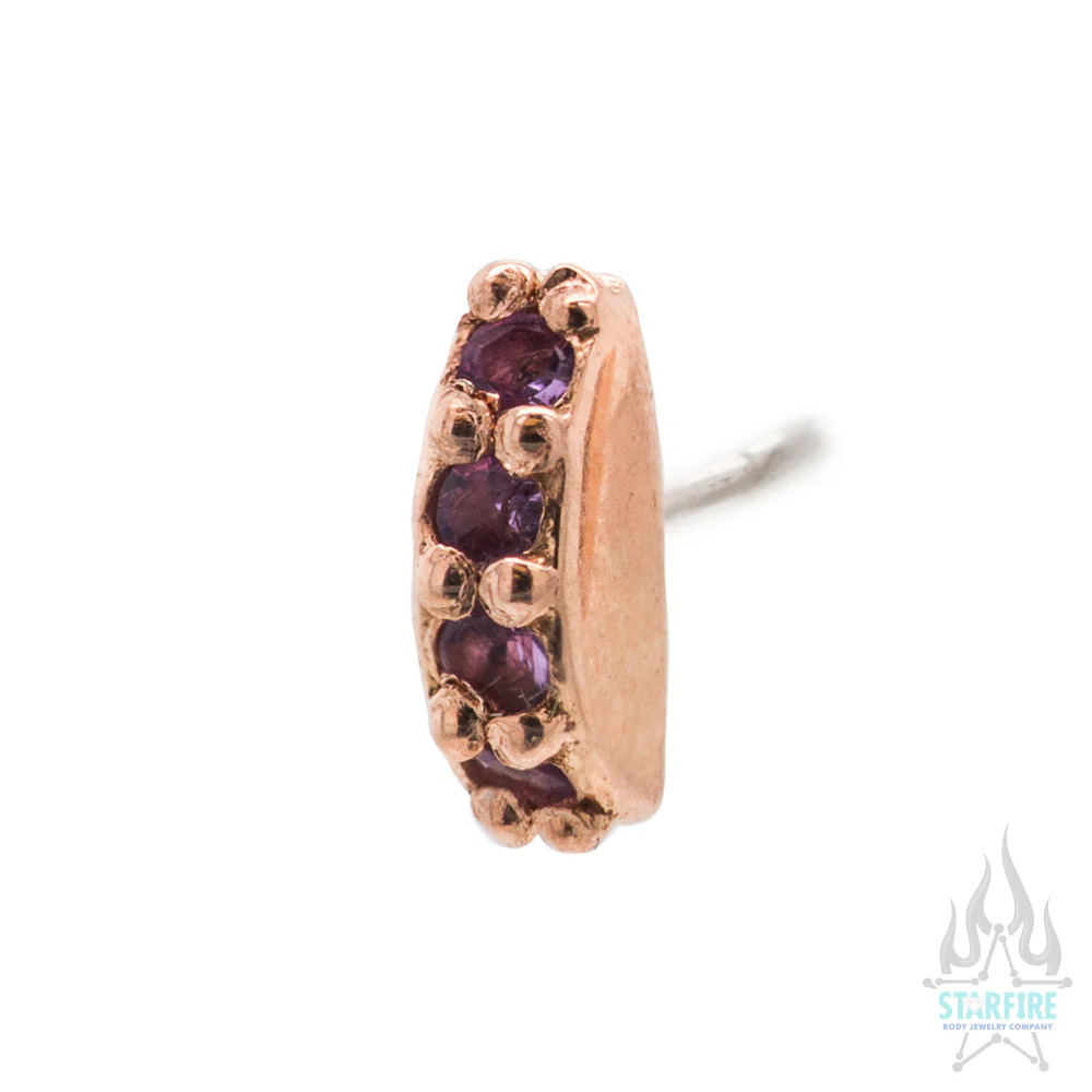 threadless: Half Circle Pin in Gold with Gemstones - Image 6