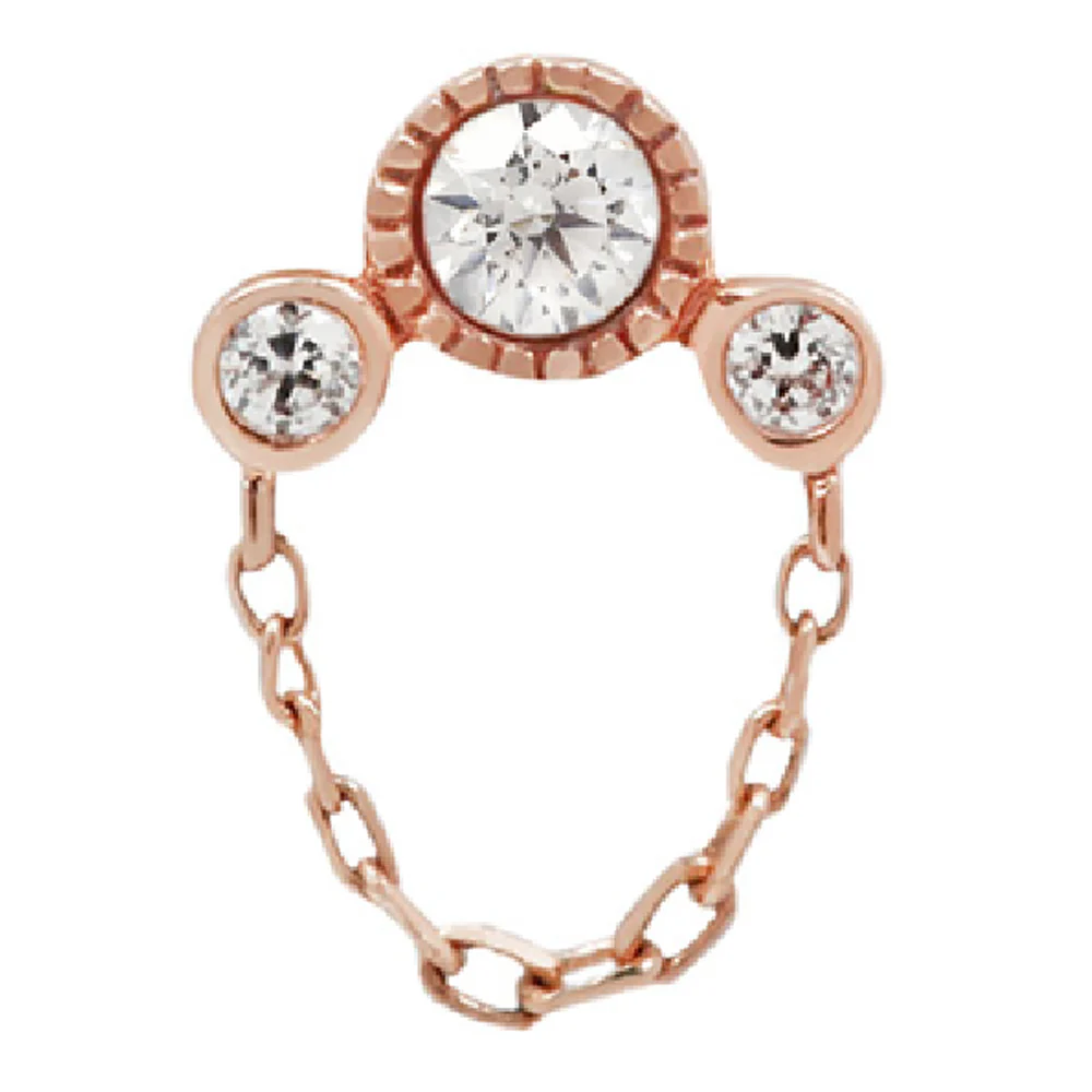 threadless: "Halston" End with Chain in Gold with CZ's - Image 5
