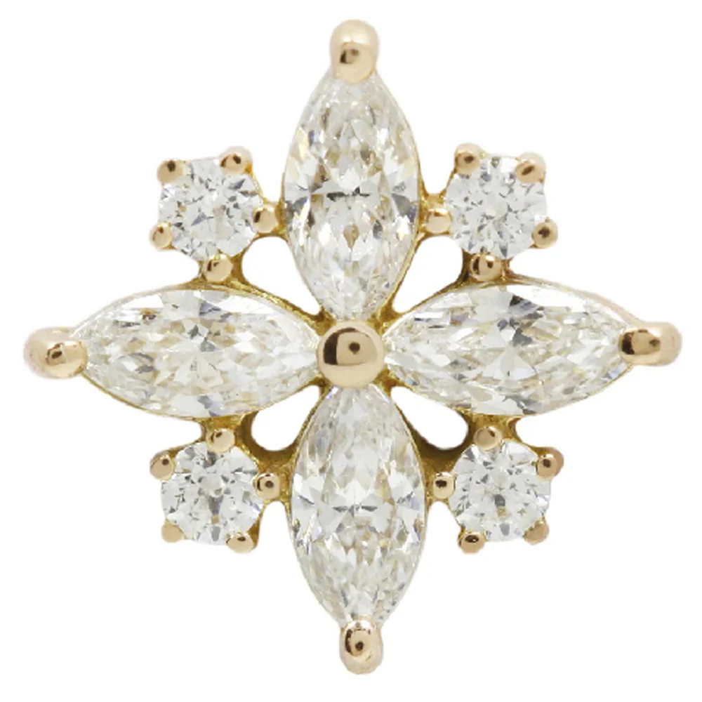threadless: "Jonquil" End in Gold with CZ's - Image 4
