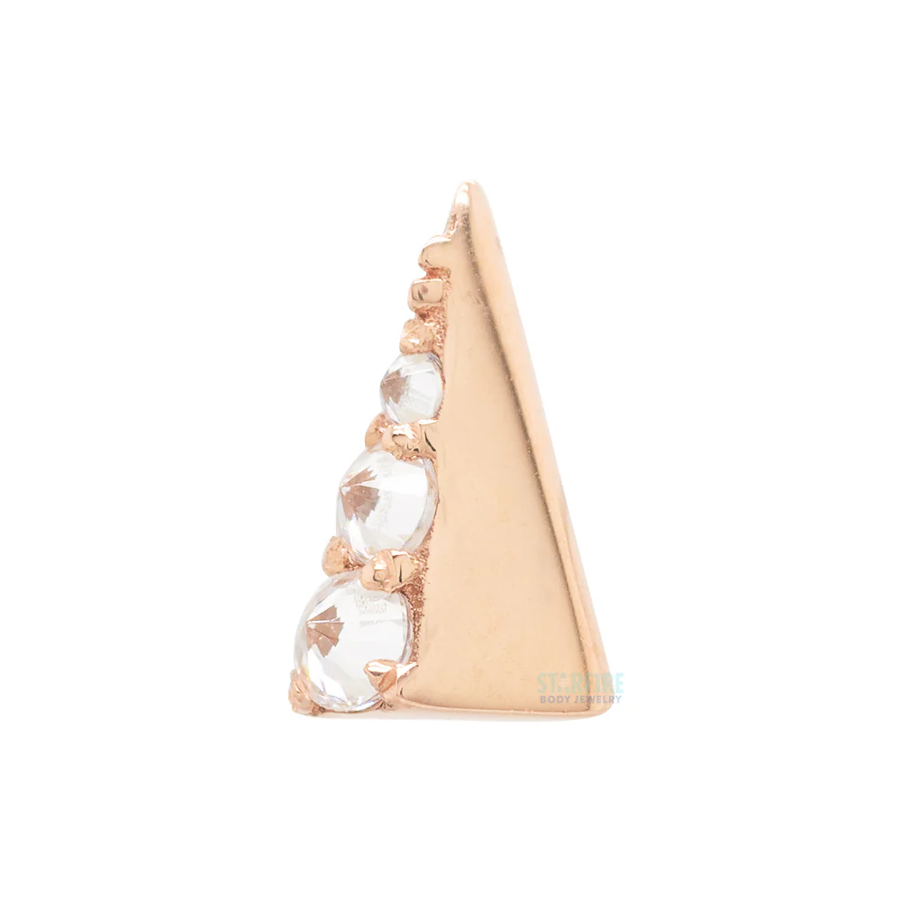 threadless: "Lux Spike" End in Gold with Reverse Set CZ's