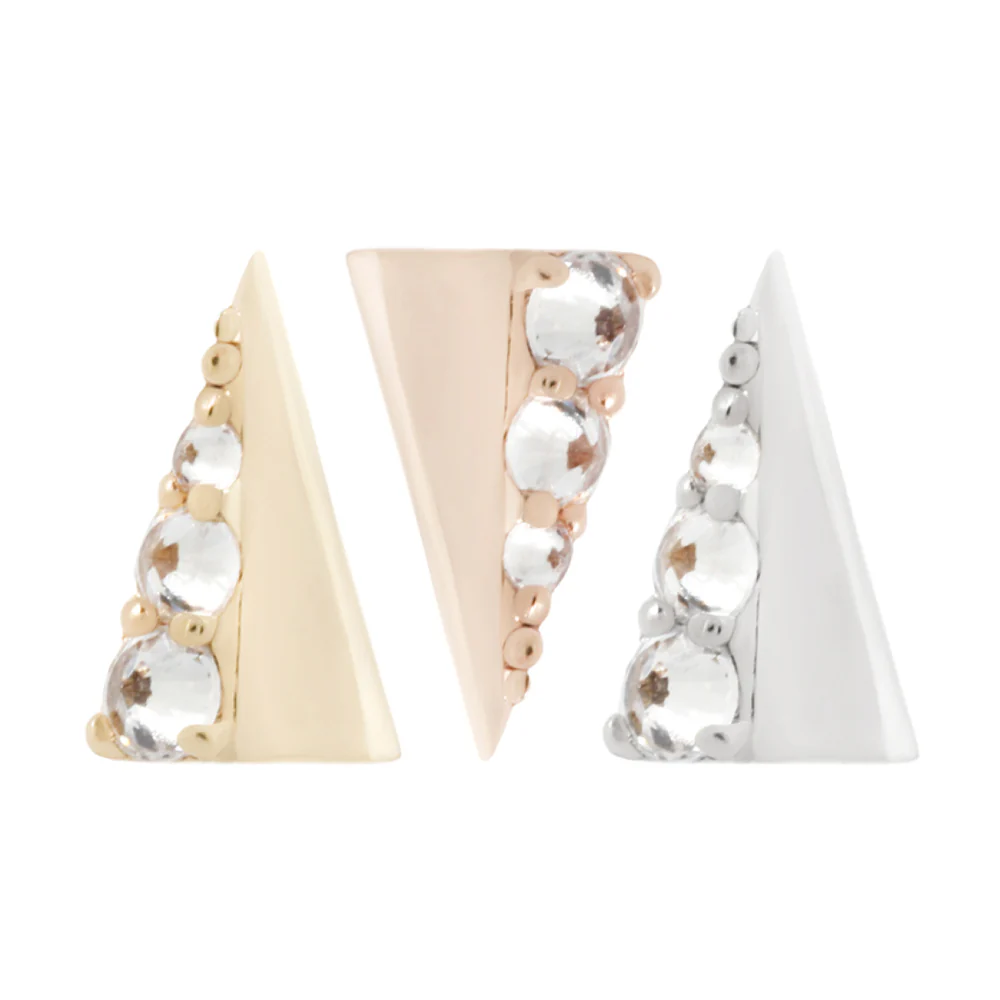 threadless: "Lux Spike" End in Gold with Reverse Set CZ's - Image 2