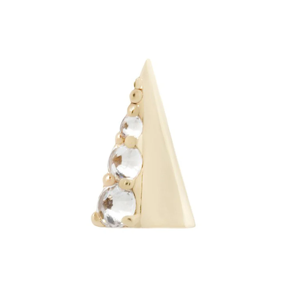 threadless: "Lux Spike" End in Gold with Reverse Set CZ's - Image 3