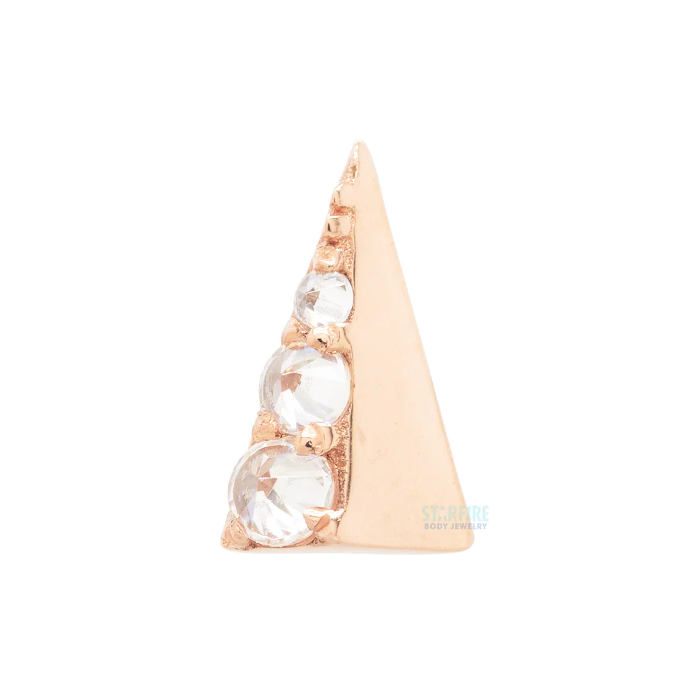 threadless: "Lux Spike" End in Gold with Reverse Set CZ's - Image 5