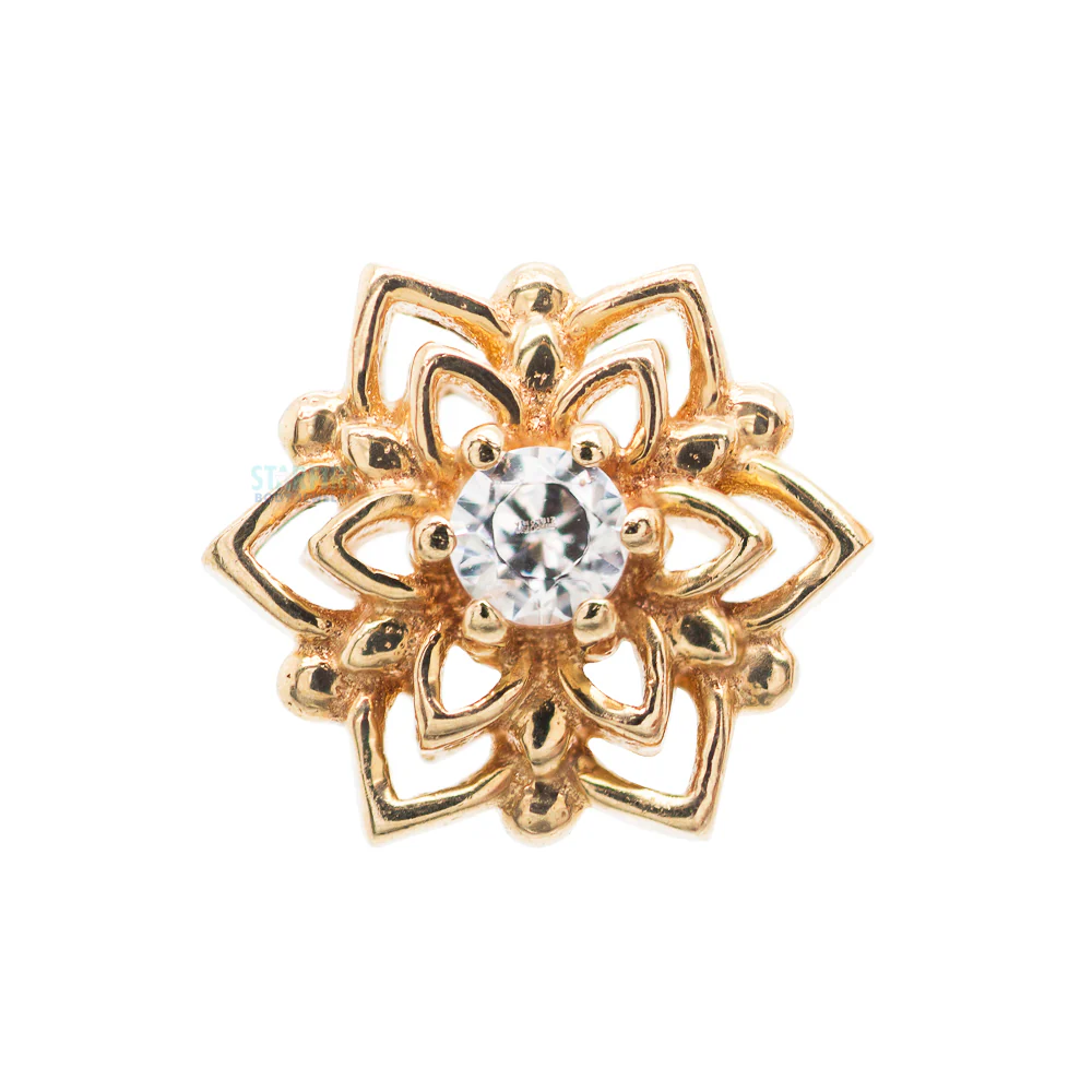 threadless: "Mandala" End in Gold with CZ - Image 3
