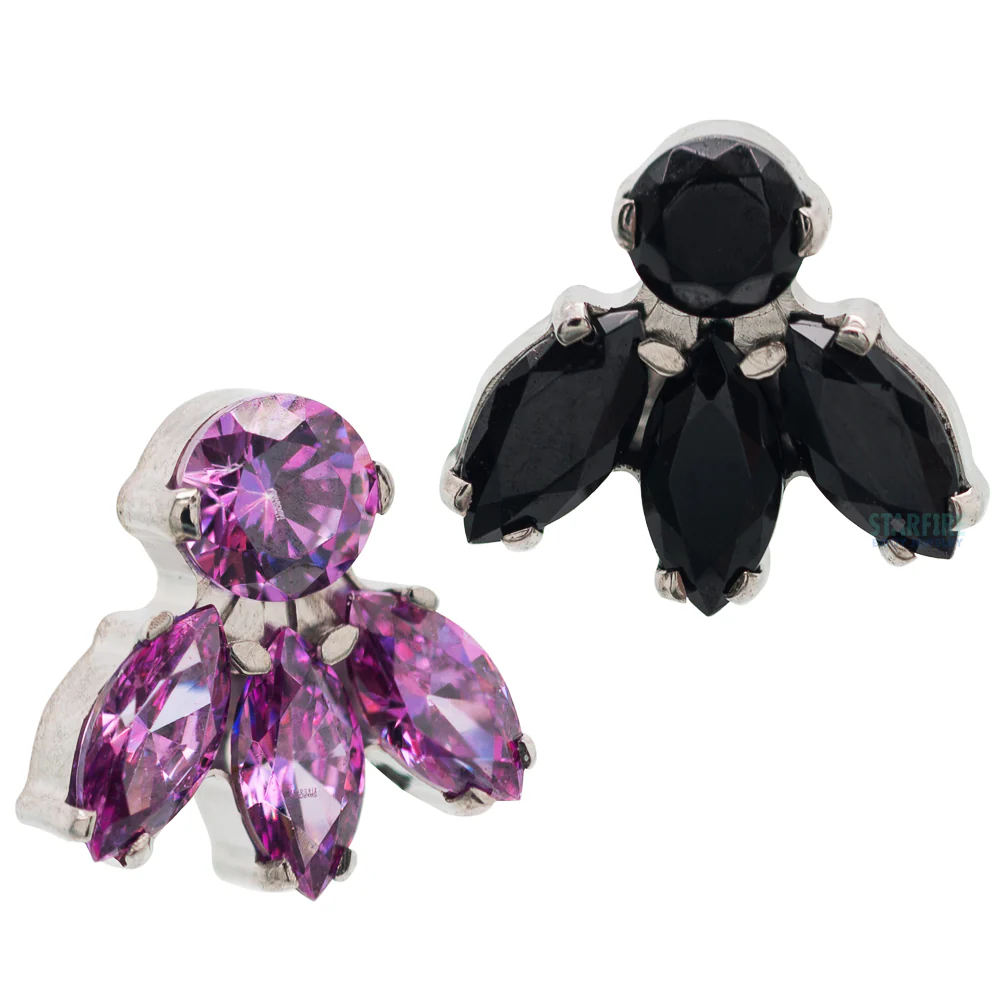 threadless: Marquise Fan with Round Faceted Gem End