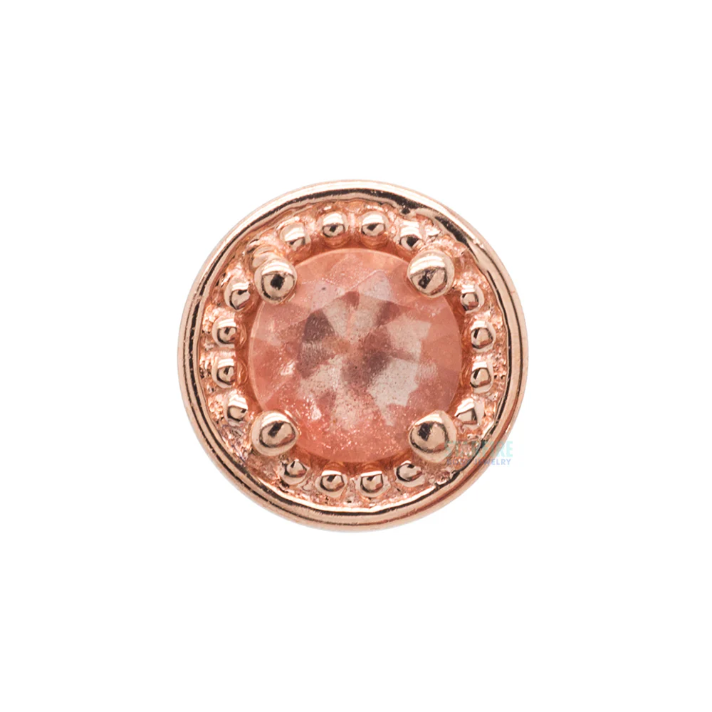 threadless: Milgrain Prong Pin in Gold with Oregon Sunstone - Image 5