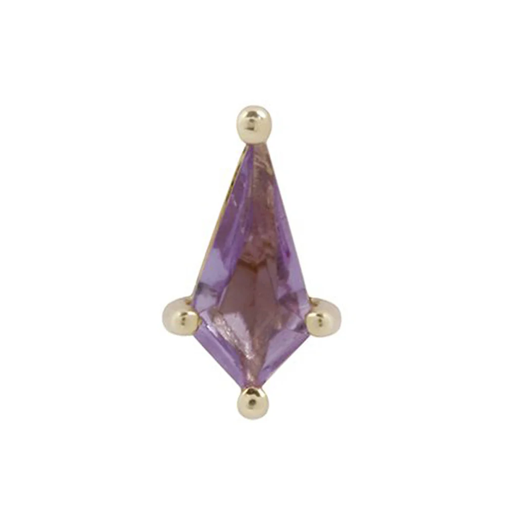 threadless: "Mini Soho" End in Gold with Amethyst - Image 3