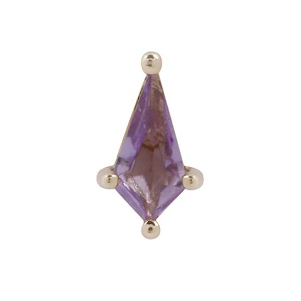 threadless: "Mini Soho" End in Gold with Amethyst - Image 5