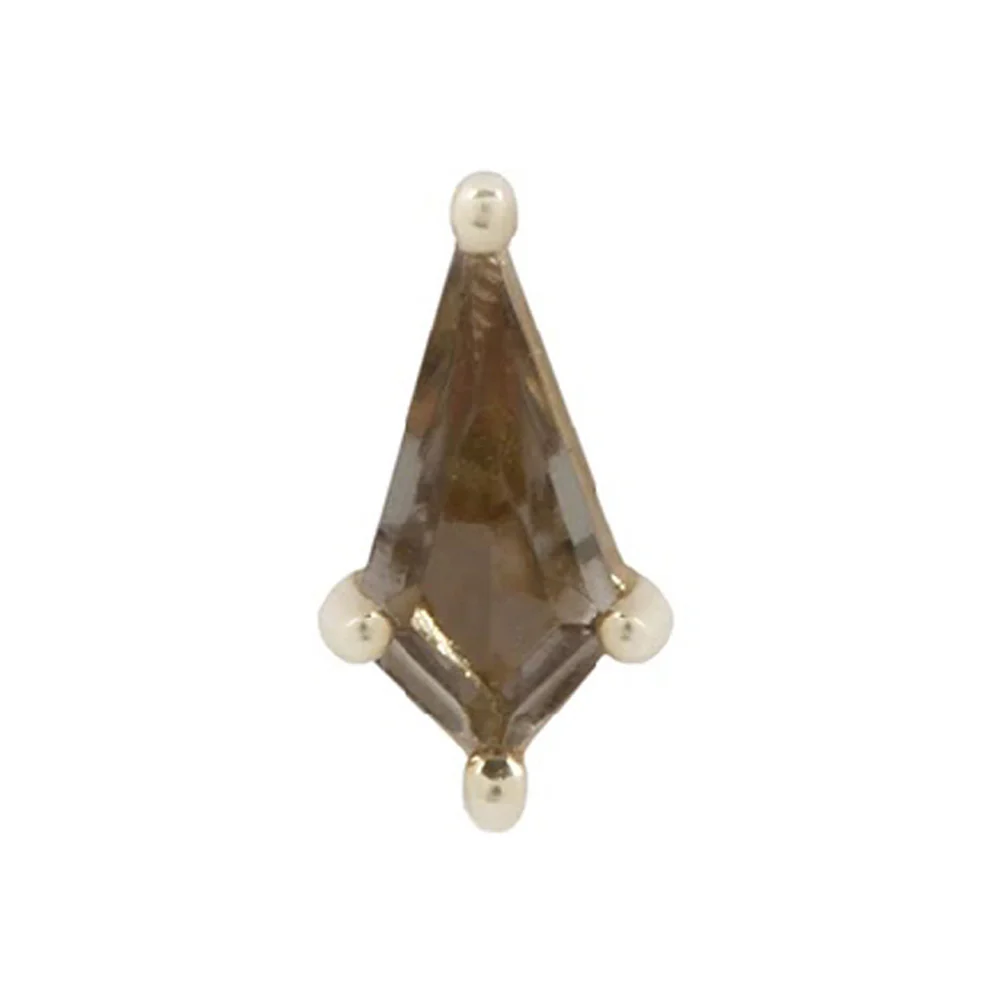 threadless: "Mini Soho" End in Gold with Smokey Quartz - Image 2