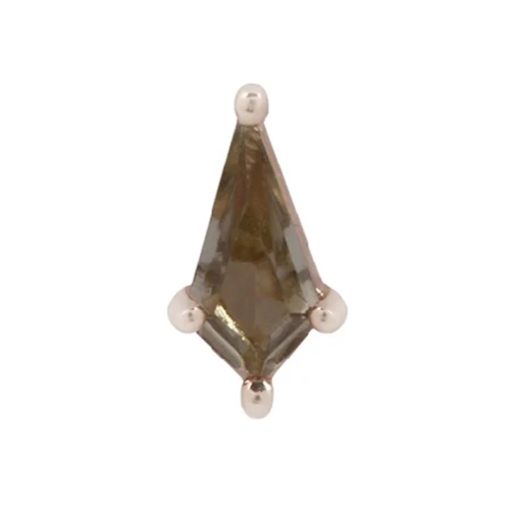 threadless: "Mini Soho" End in Gold with Smokey Quartz - Image 4