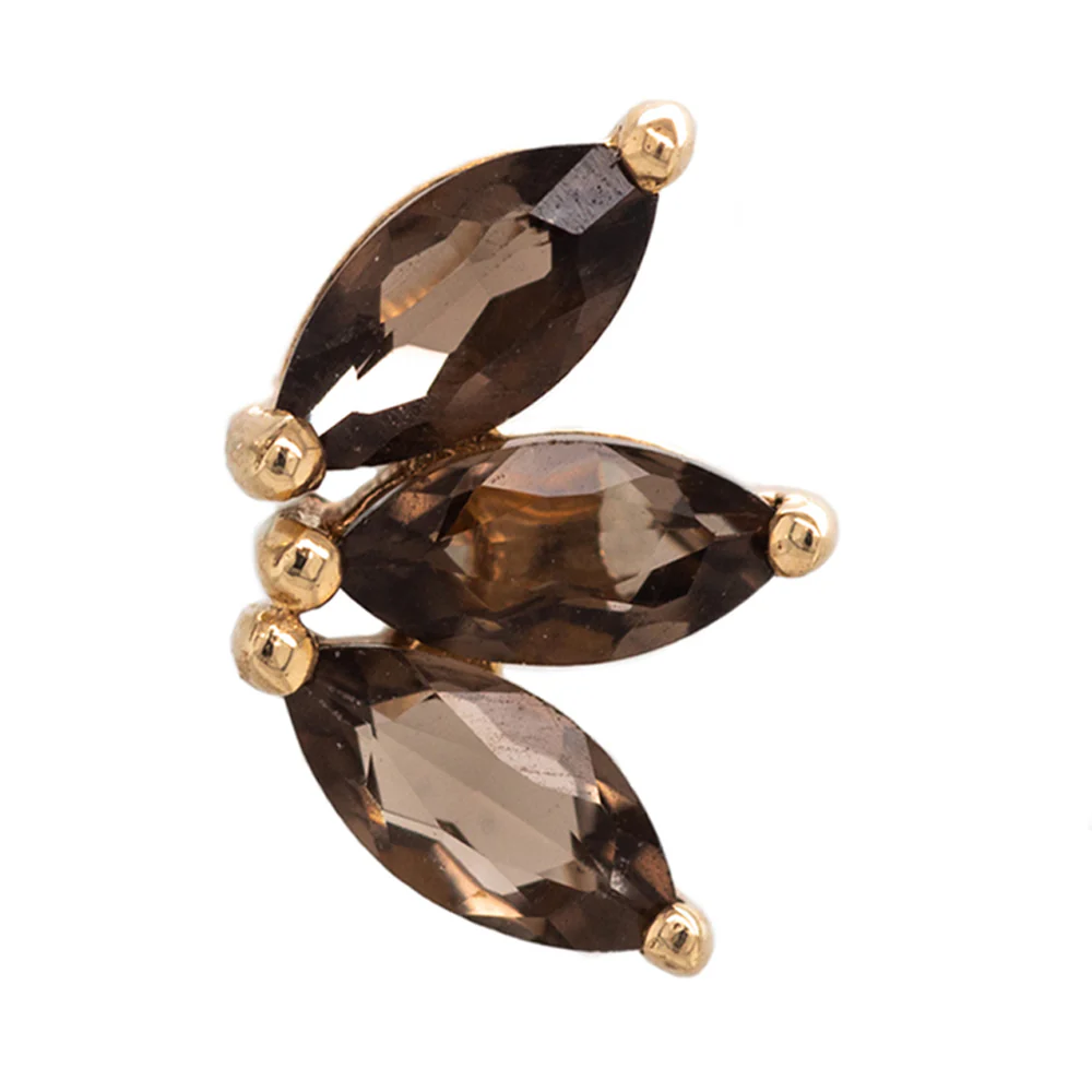threadless: "Moet" End in Gold with Smokey Quartz - Image 2