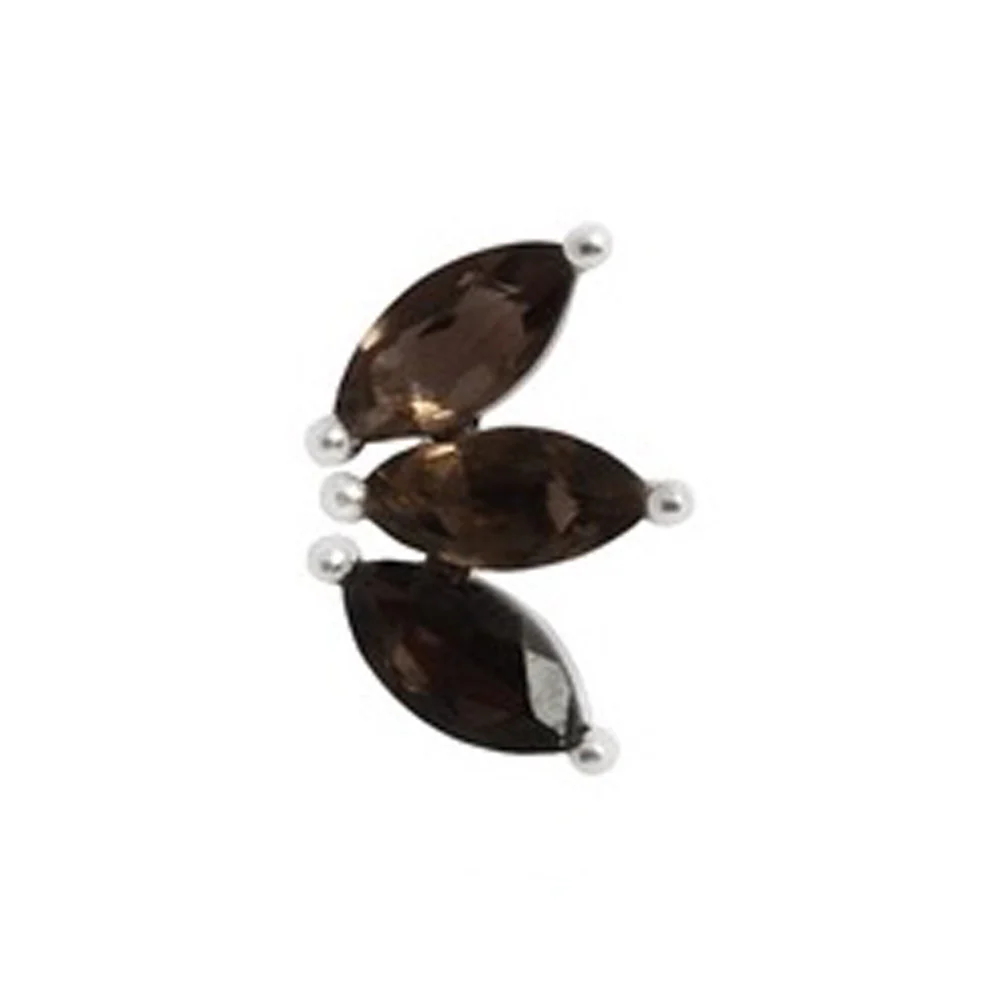 threadless: "Moet" End in Gold with Smokey Quartz - Image 3