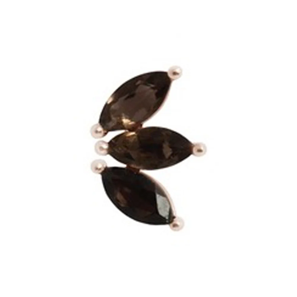 threadless: "Moet" End in Gold with Smokey Quartz - Image 4