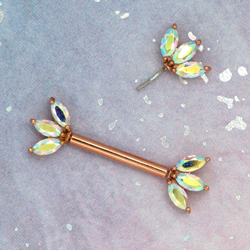 threadless: "Moet" Forward Facing End in Gold with Mercury Mist Topaz' - Image 2