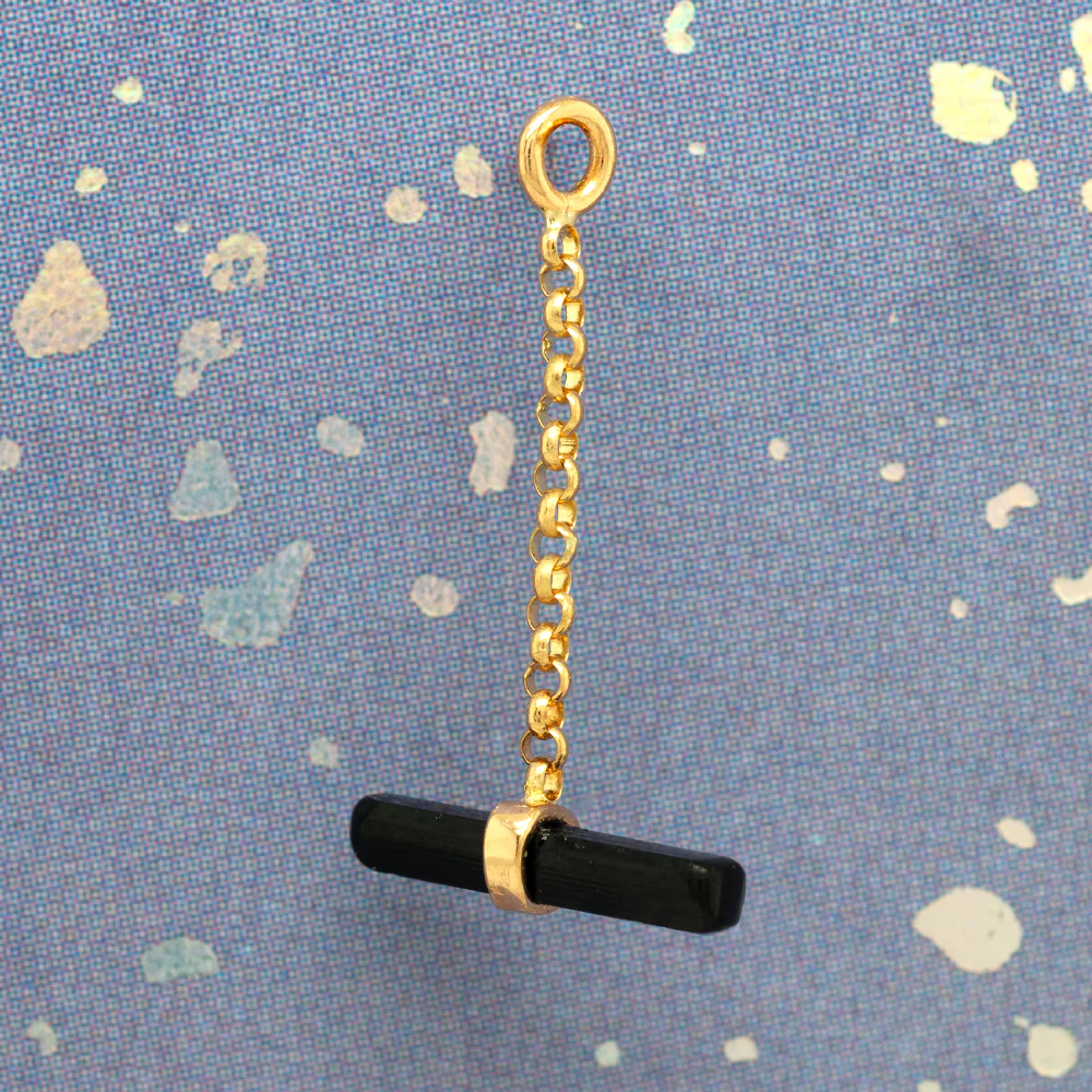 "Mojo" Chain Charm in Gold with Natural Stone - Image 2