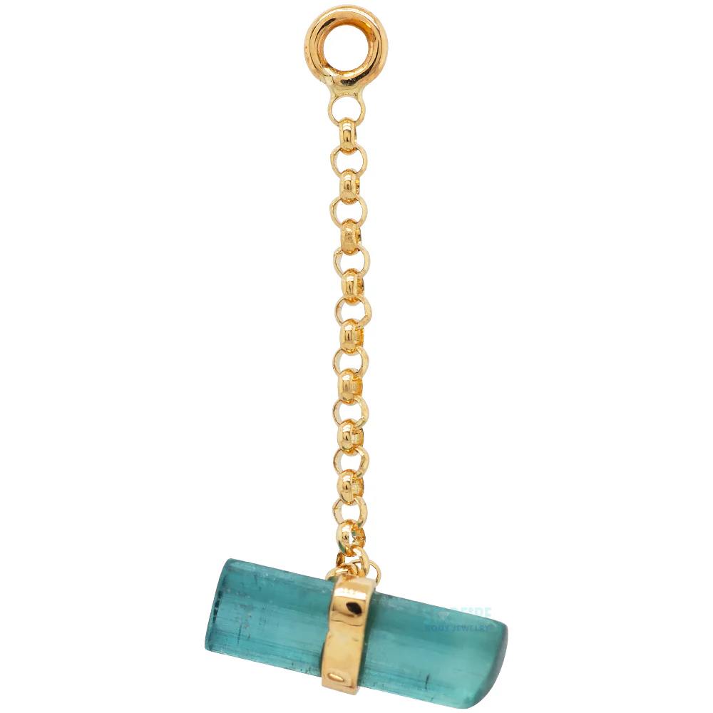 "Mojo" Chain Charm in Gold with Natural Stone - Image 3