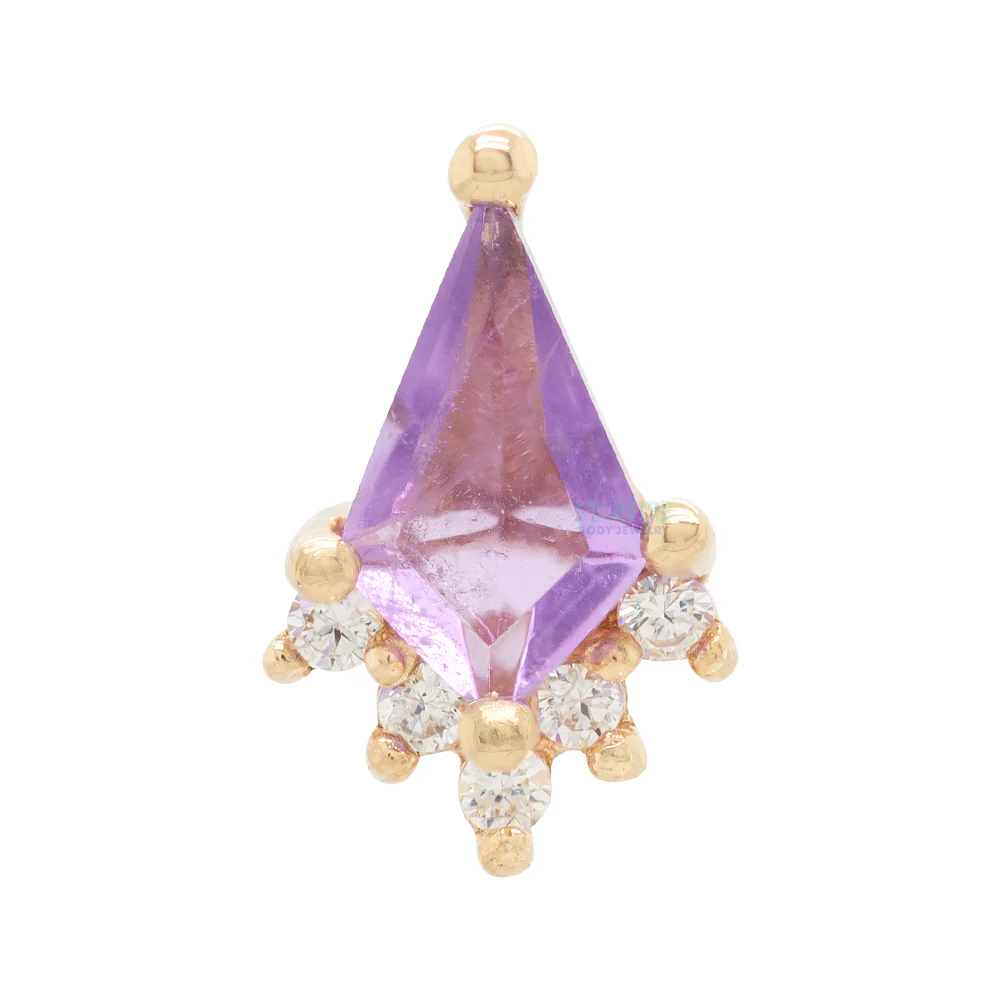 threadless: "Noble" End in Gold with Amethyst & White CZ's - Image 3