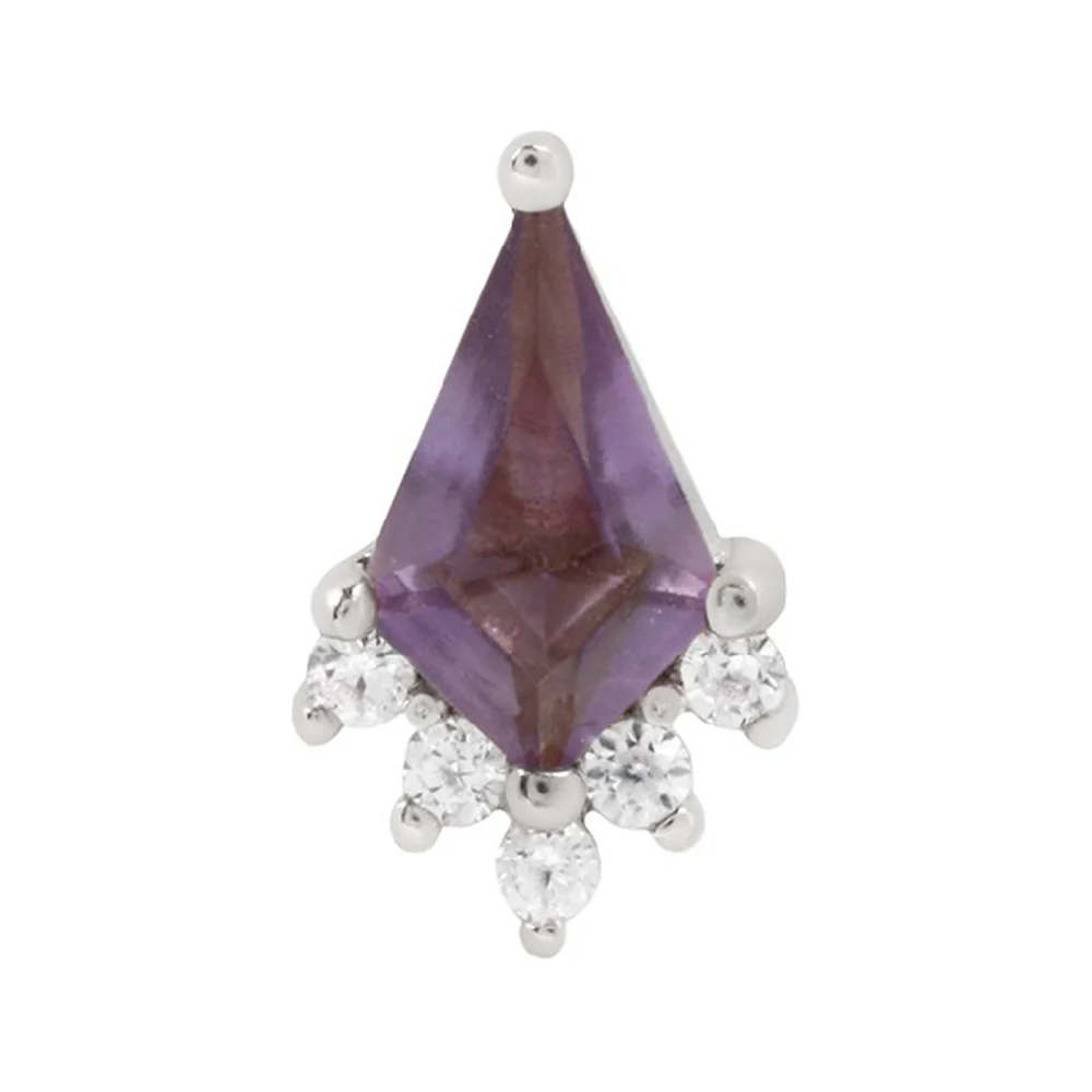 threadless: "Noble" End in Gold with Amethyst & White CZ's - Image 4