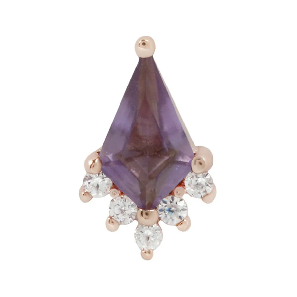 threadless: "Noble" End in Gold with Amethyst & White CZ's - Image 5