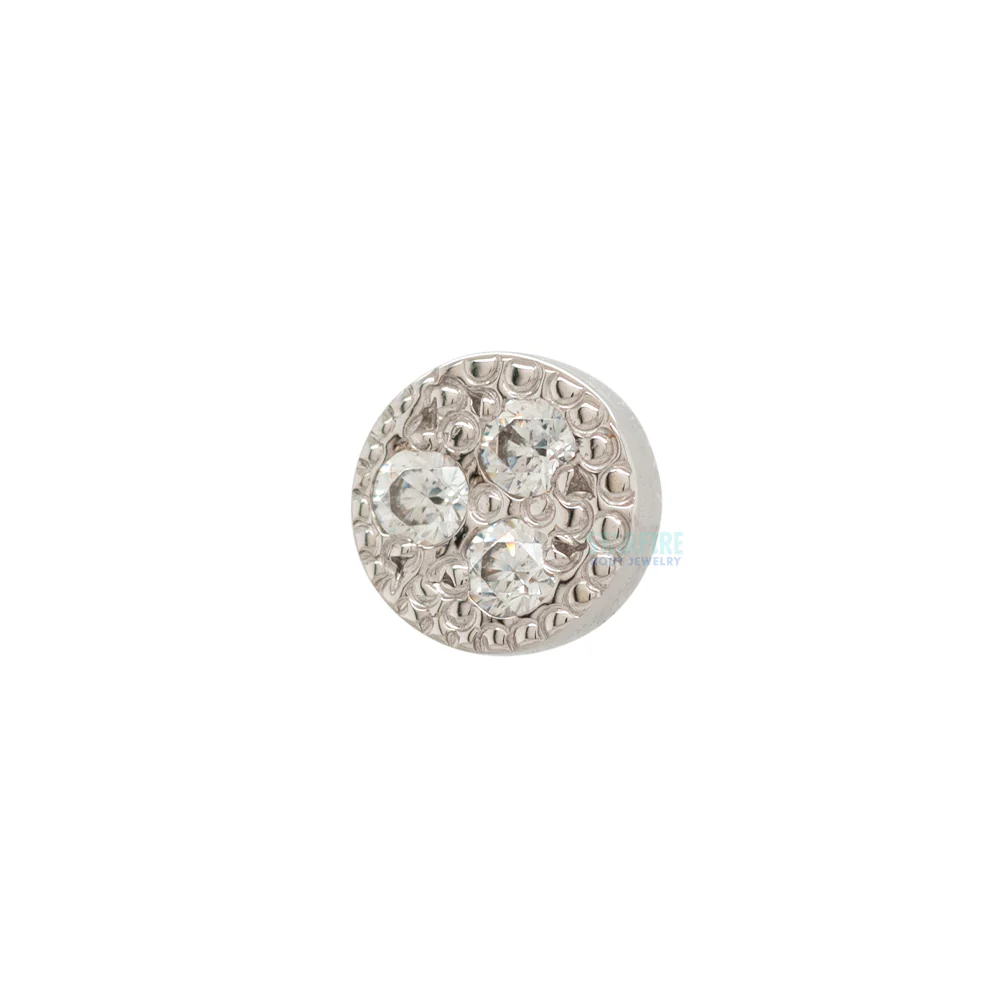 threadless: Pave Circle Pin in Gold with White CZ's