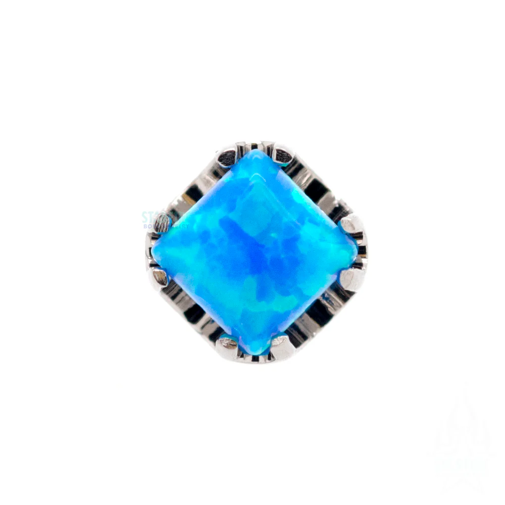 threadless: Princess-Cut Opal Cabochon in Prongs End - Image 5