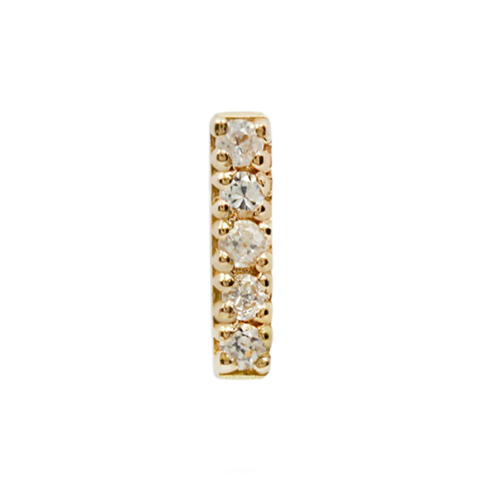 threadless: "Rowe" End in Gold with White Sapphires - Image 2
