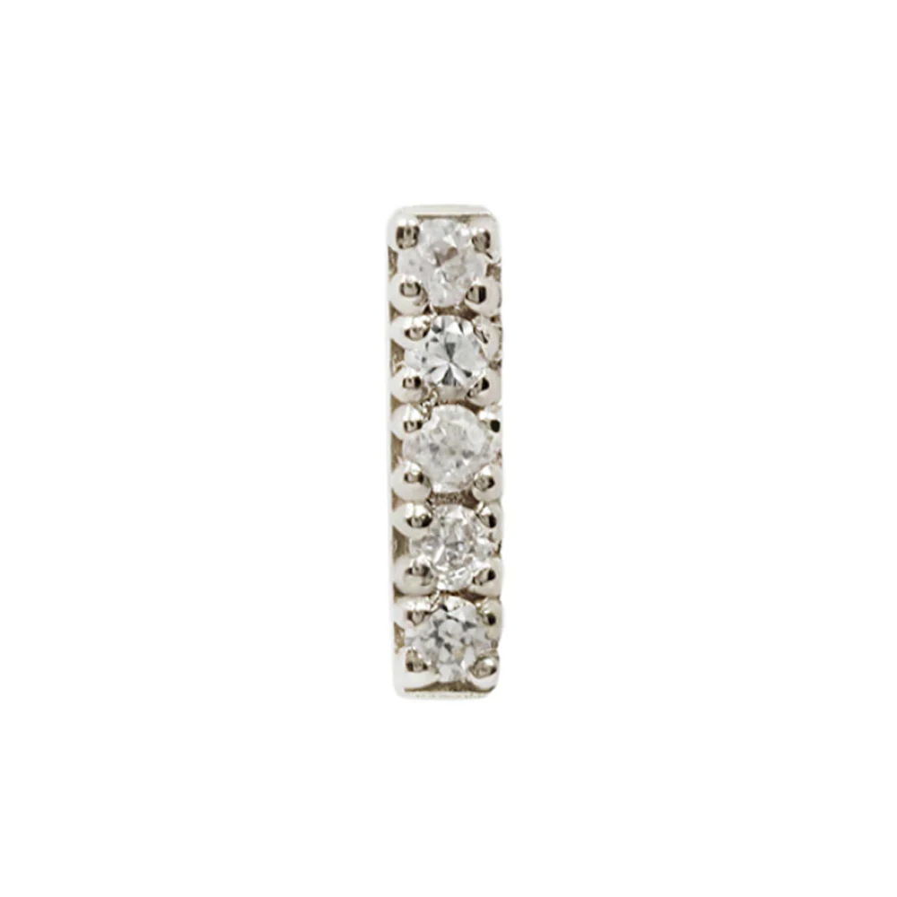 threadless: "Rowe" End in Gold with White Sapphires - Image 3