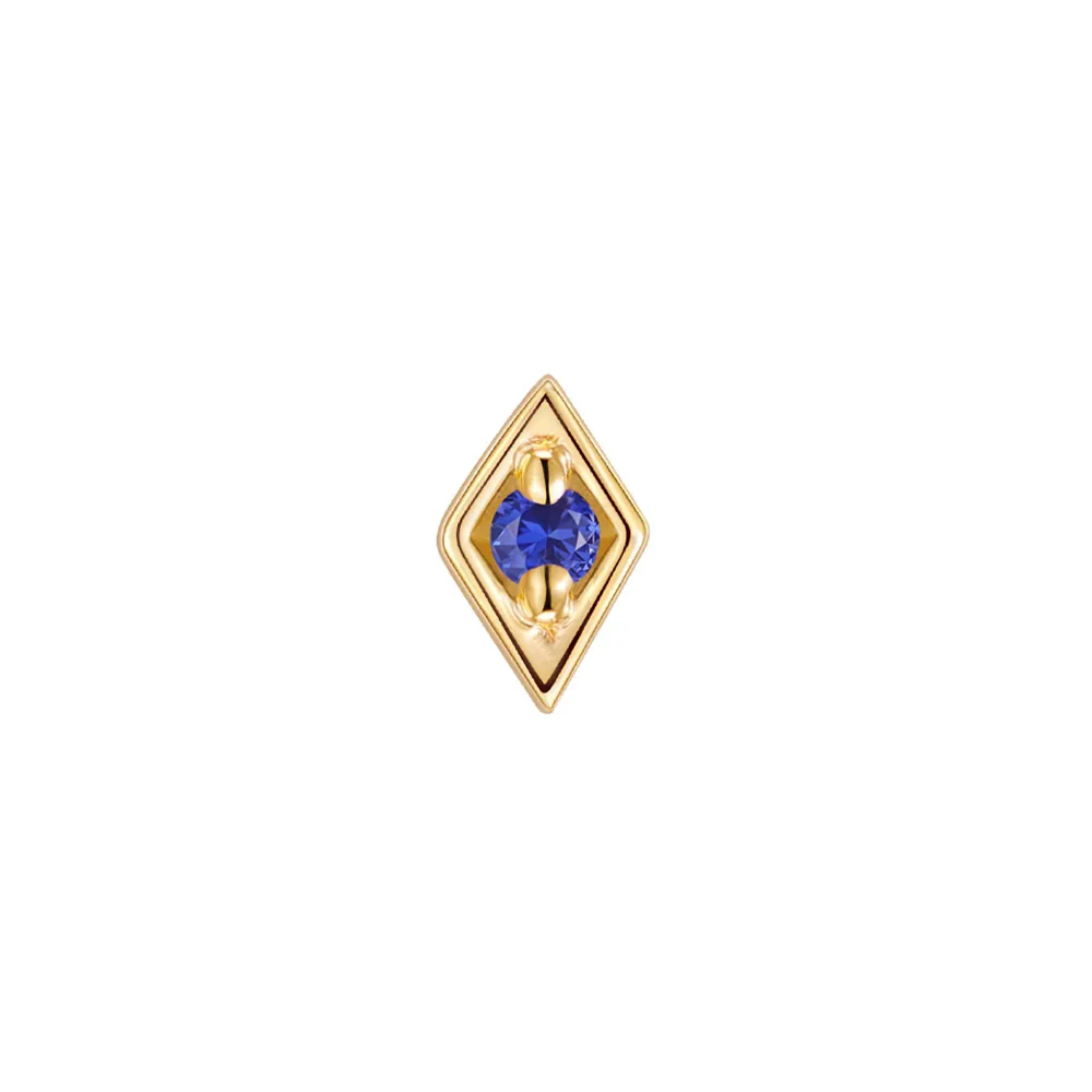 threadless: "Royal" End in Gold with Colored Genuine Gemstones - Image 2
