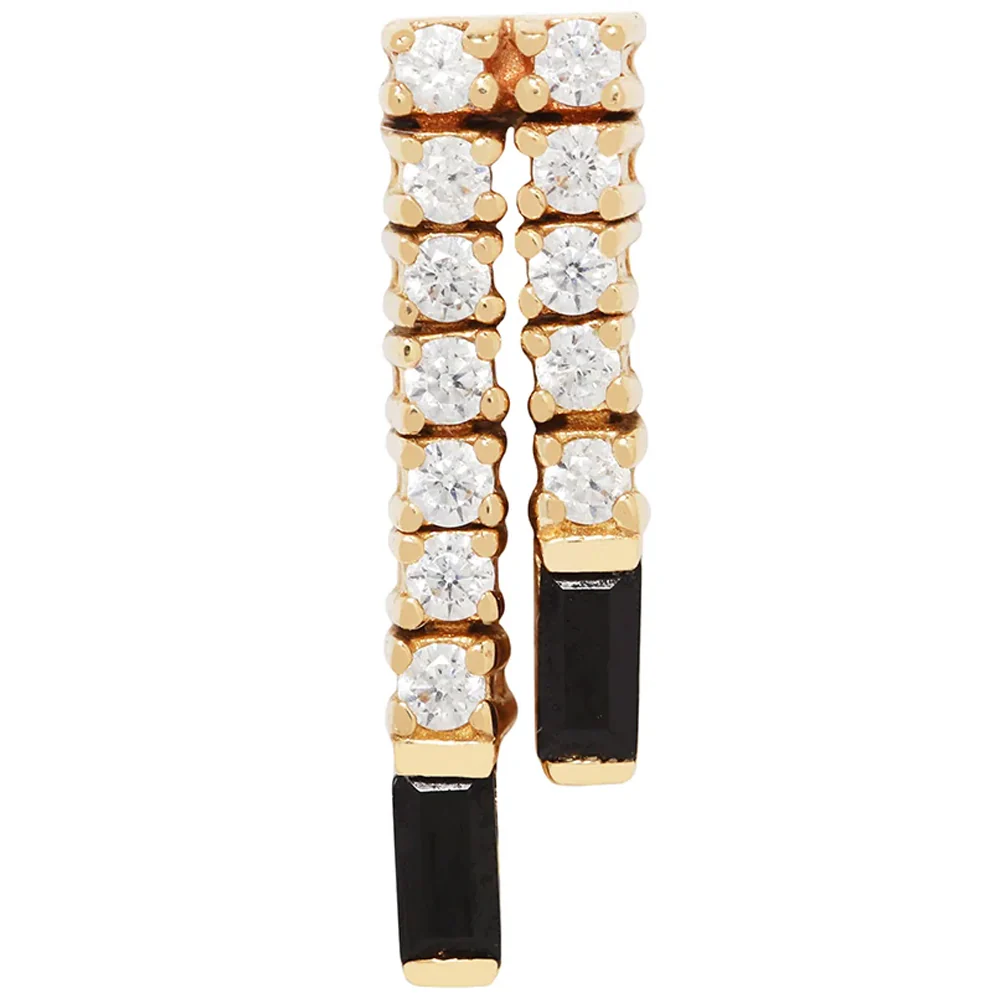 threadless: "Rule Breaker" End in Gold with Black Spinel & CZ's - Image 2