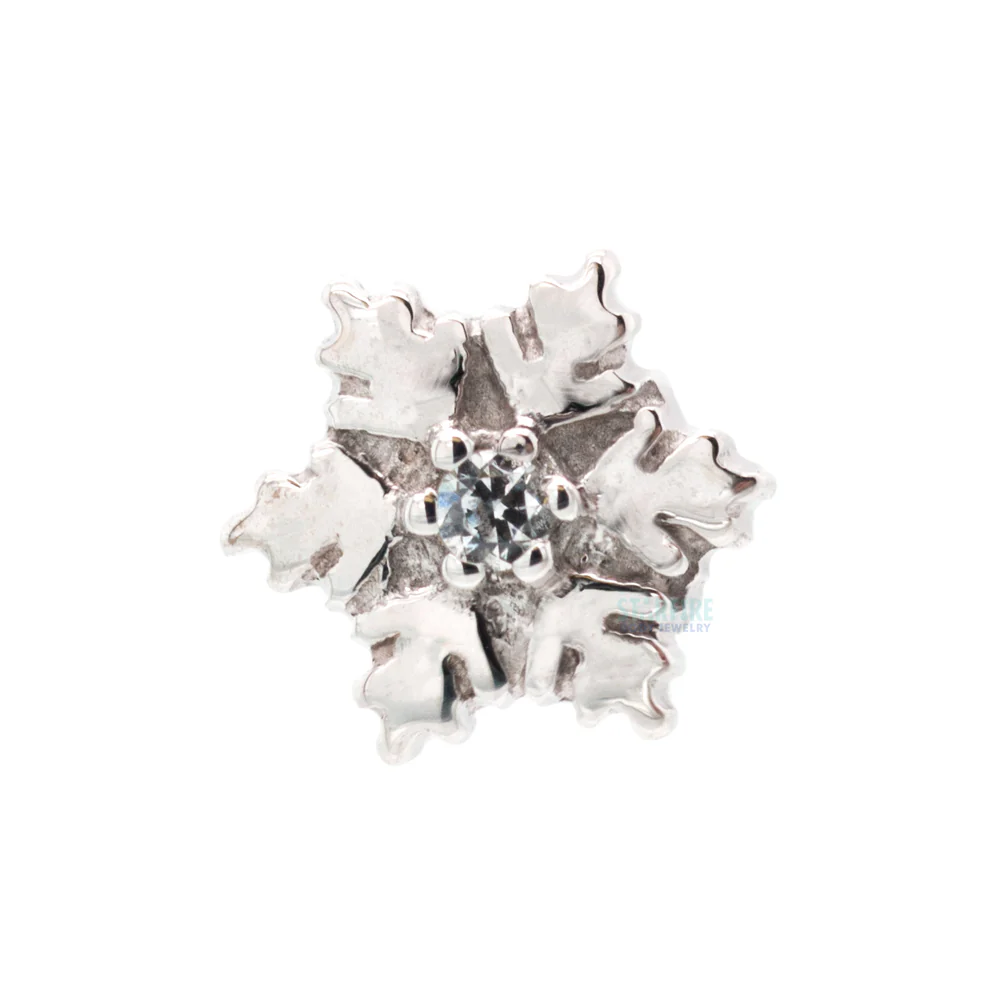 threadless: Snowflake Pin in Gold with White CZ - Image 2