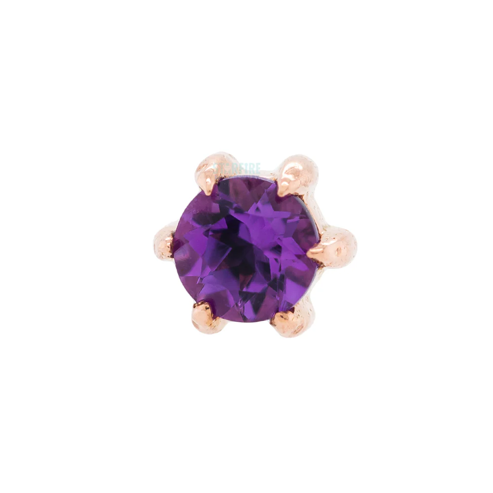 threadless: Solitaire Prong Pin in Gold with Gemstone - Image 3
